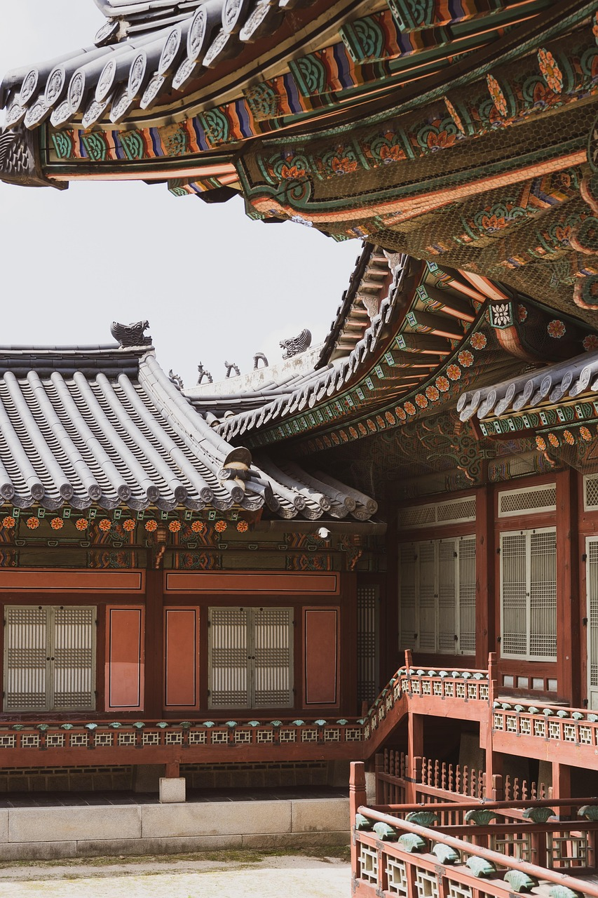 Historic Gyeongbokgung Palace architecture blending traditional Korean design with modern tourism showcasing newtro Korea cultural heritage
