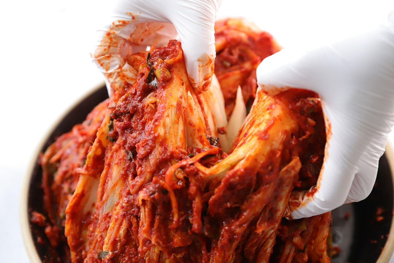 Korean kimchi fermentation showcasing traditional probiotics and <a class=